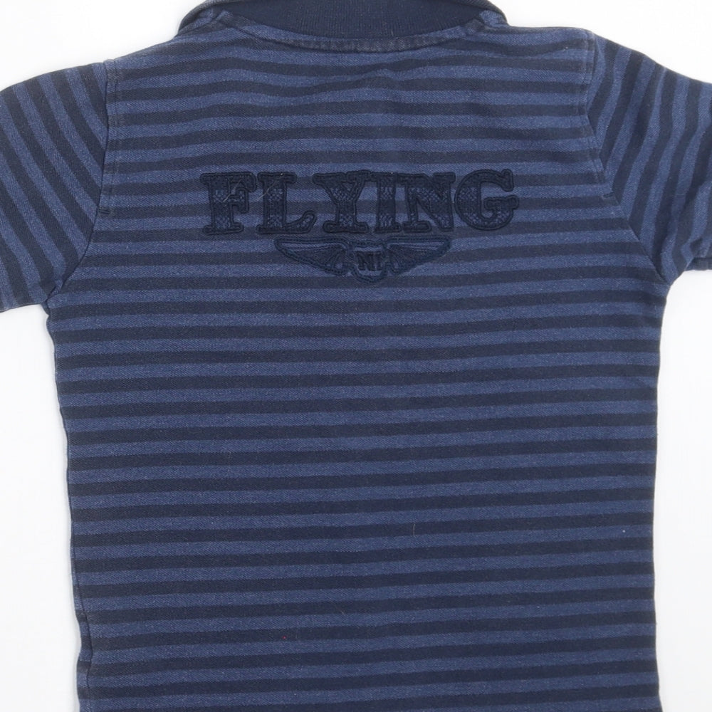 name it Boys Blue Striped Basic Polo Size 7-8 Years