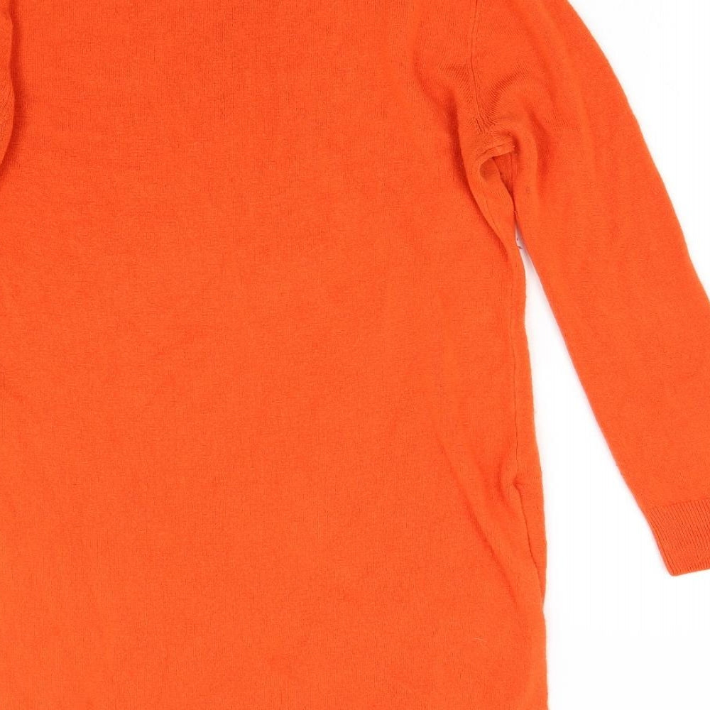 South Womens Orange Knit Jumper Dress Size 12