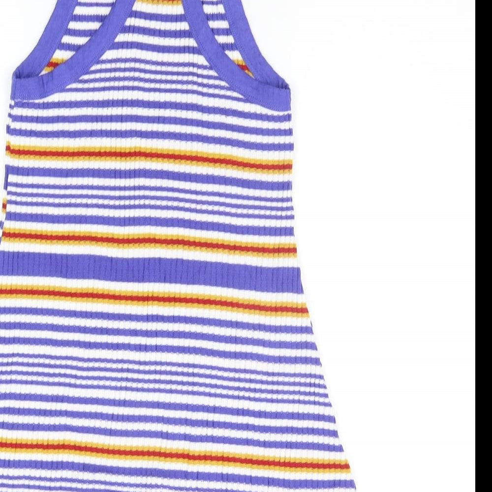 Cooperative Womens Blue Striped A-Line Size M