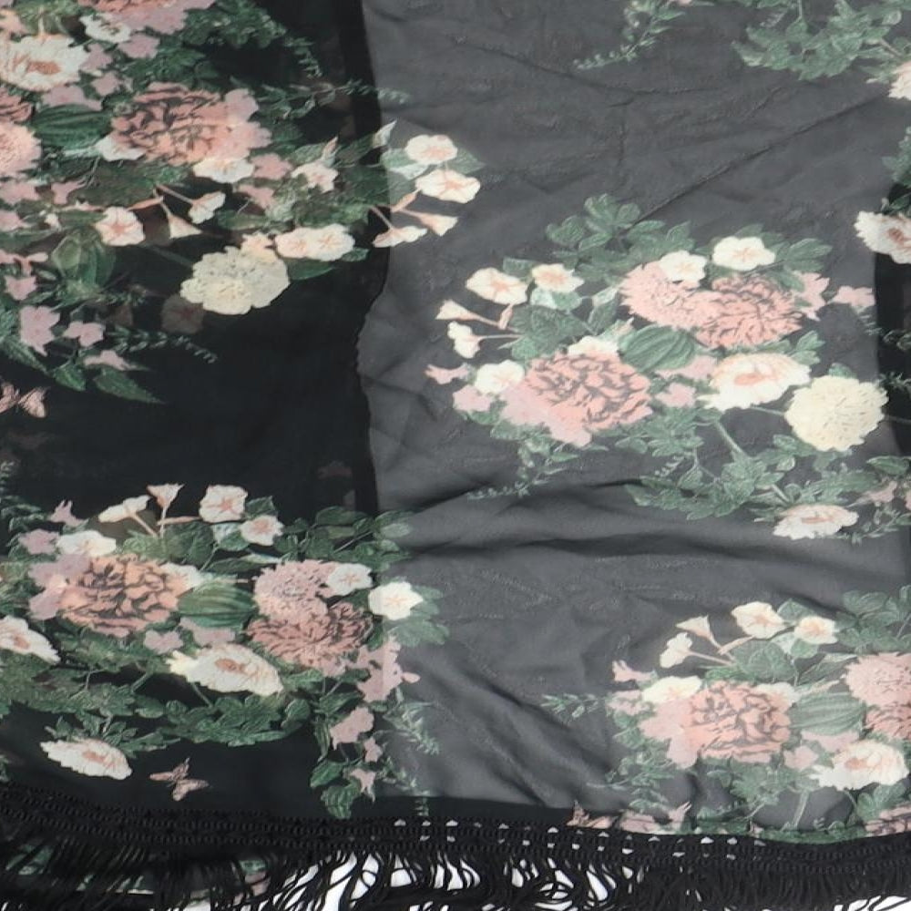 New Look Womens Black Floral Cardigan Jumper Size 12