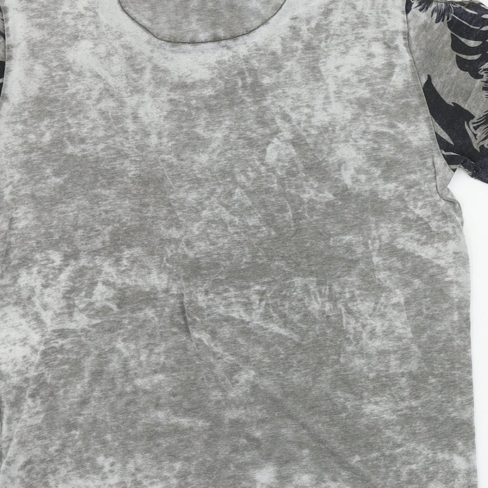 Rusty Neal Womens Grey Houndstooth Basic T-Shirt Size M