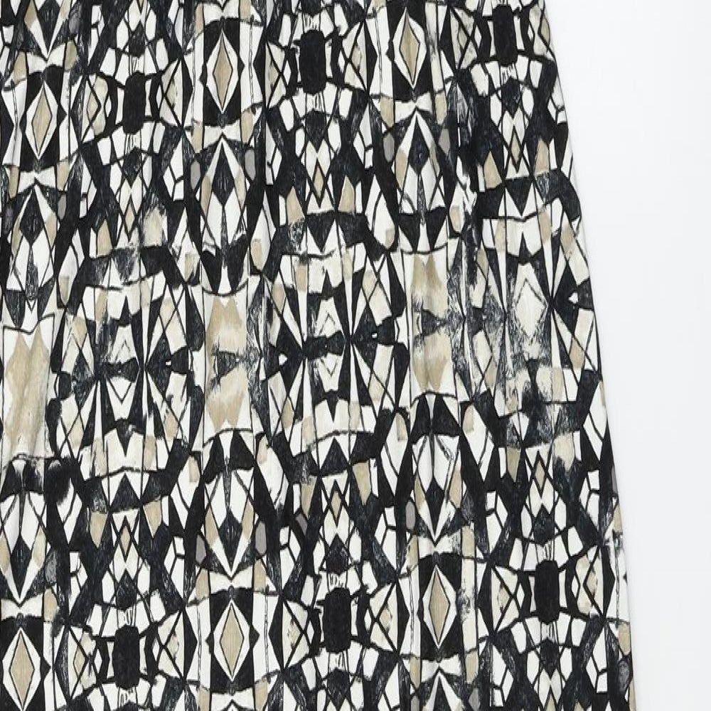 Wallis Womens Beige Geometric A-Line Size 8