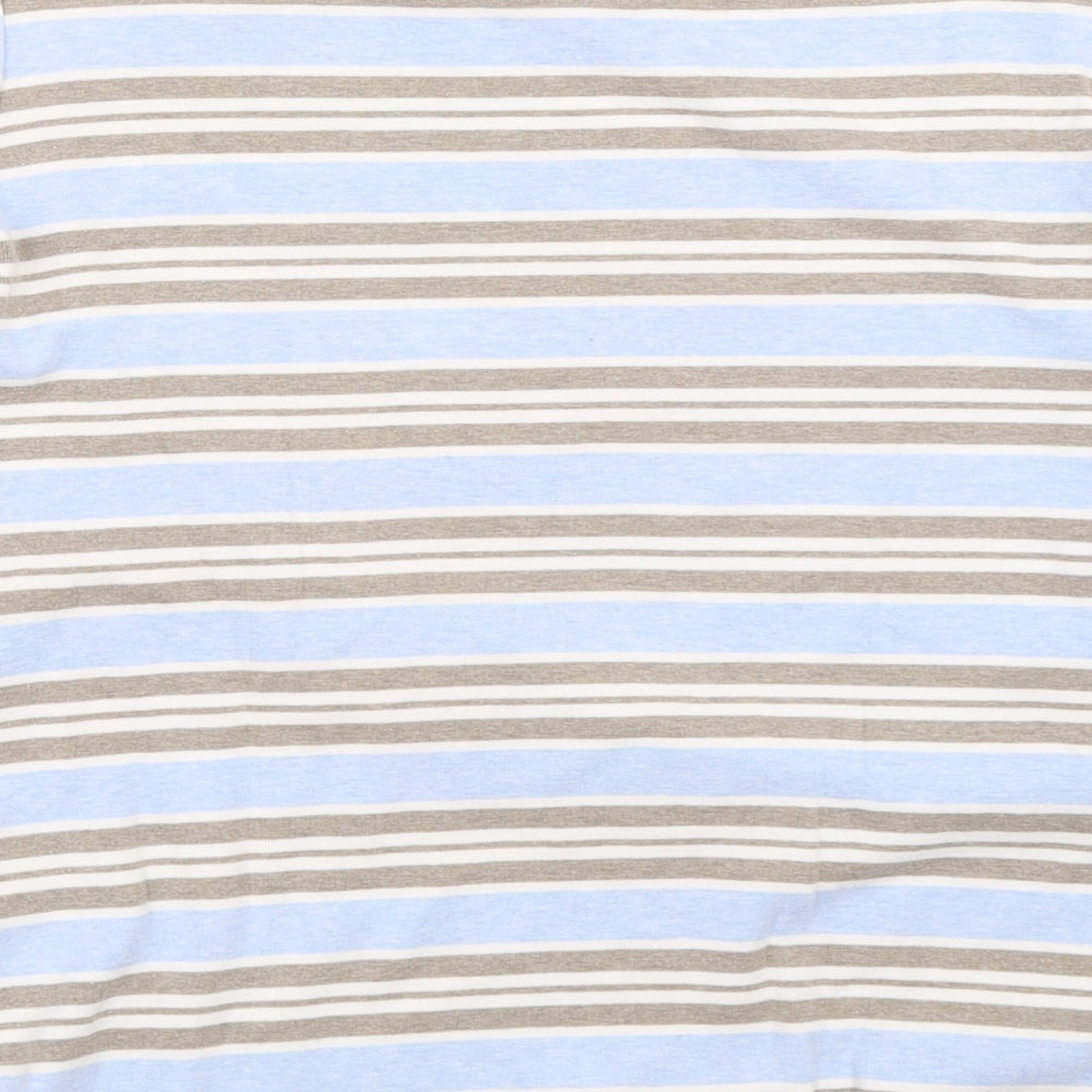 Country Casuals Womens Blue Striped Basic T-Shirt Size S