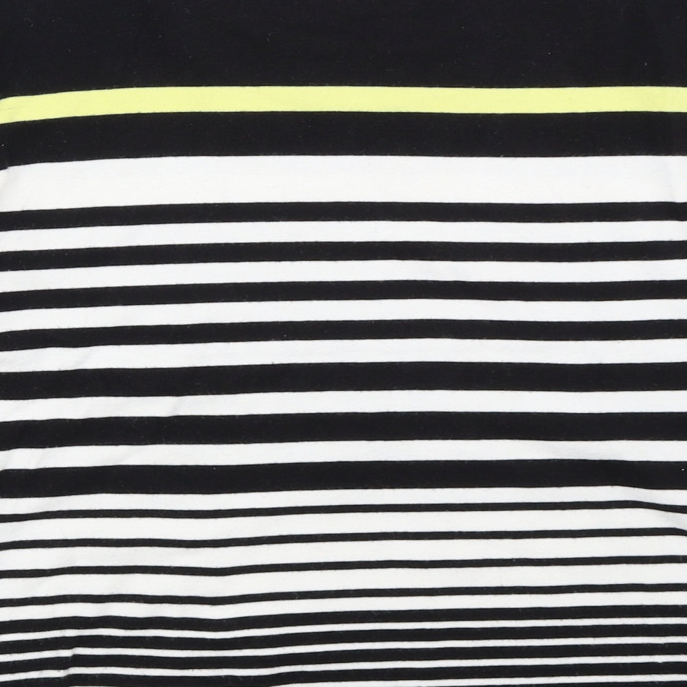 Country Casuals Womens Black Striped Basic T-Shirt Size S