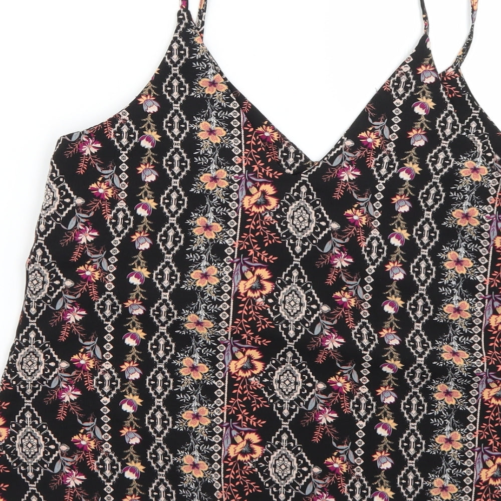 New Look Womens Multicoloured Geometric Basic Blouse Size 8
