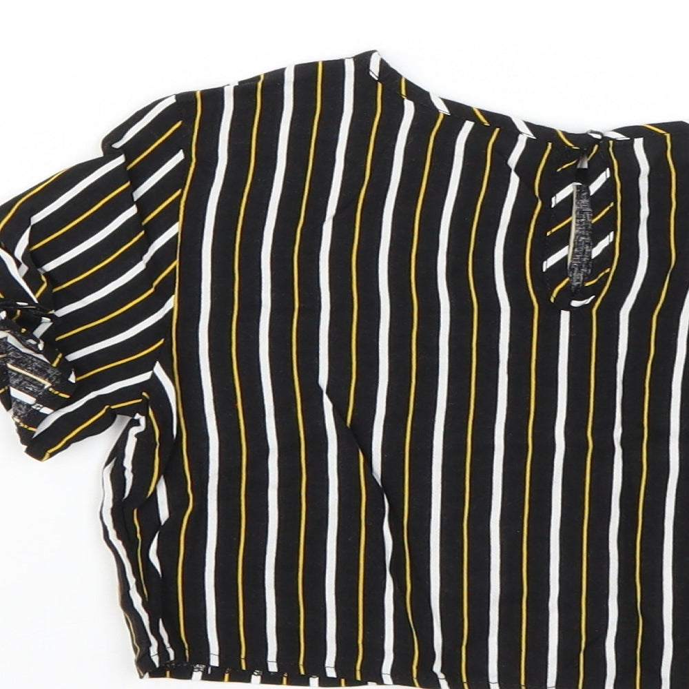 miss evie Girls Multicoloured Striped Basic Blouse Size 8-9 Years