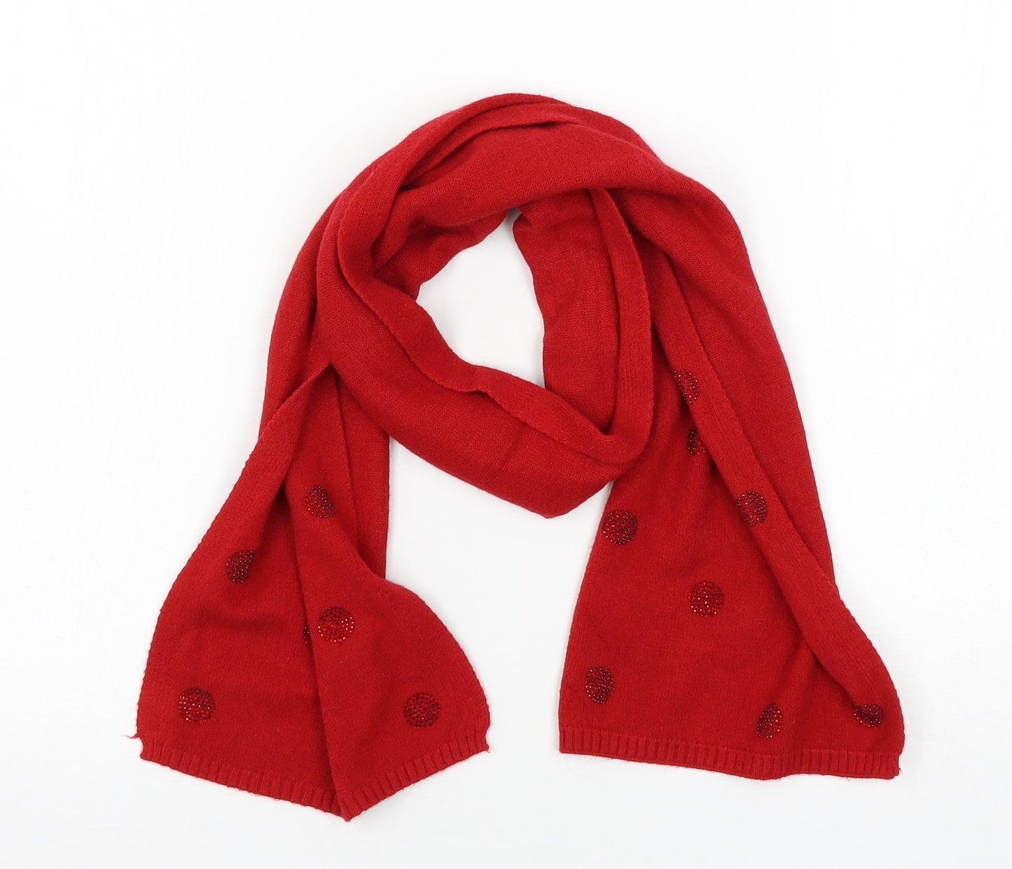Preworn Womens Red Knit Scarf