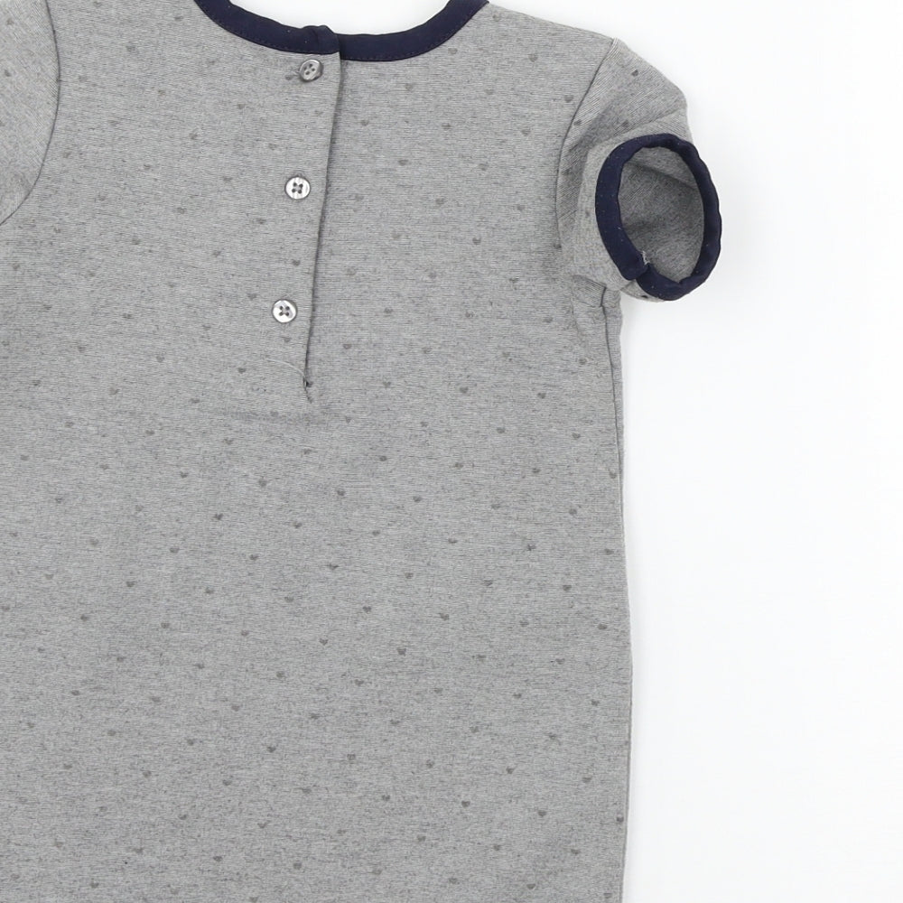 Young Dimension Girls Grey Polka Dot Jersey T-Shirt Dress Size 12-18 Months
