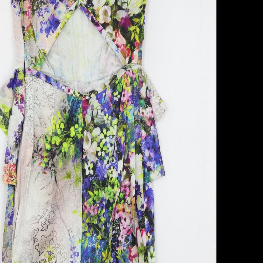 River Island Womens Multicoloured Floral Bodycon Size 8