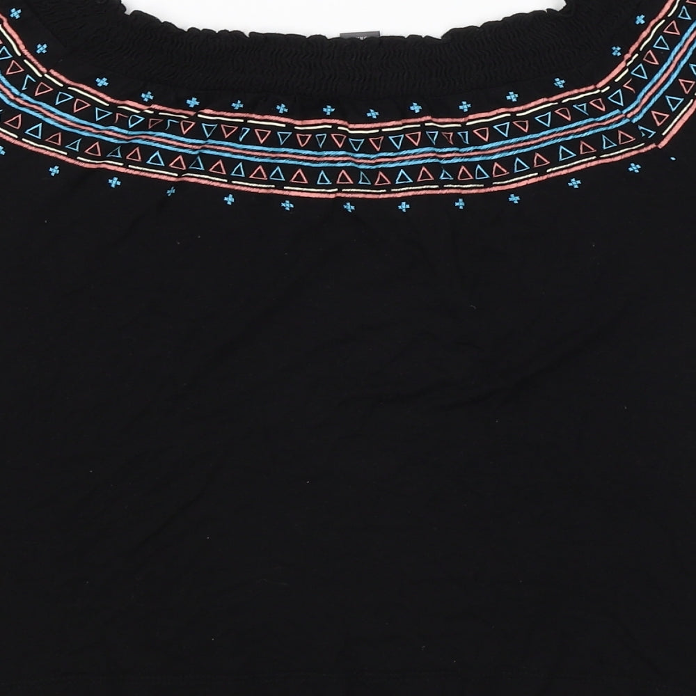 Primark Womens Black Argyle/Diamond Basic Blouse Size 8