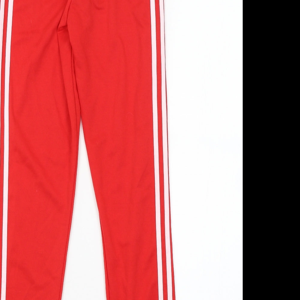 Preworn Womens Red Striped Track Pants Trousers Size S L27 in