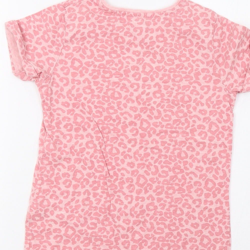 YD Girls Pink Animal Print Basic Polo Size 10-11 Years