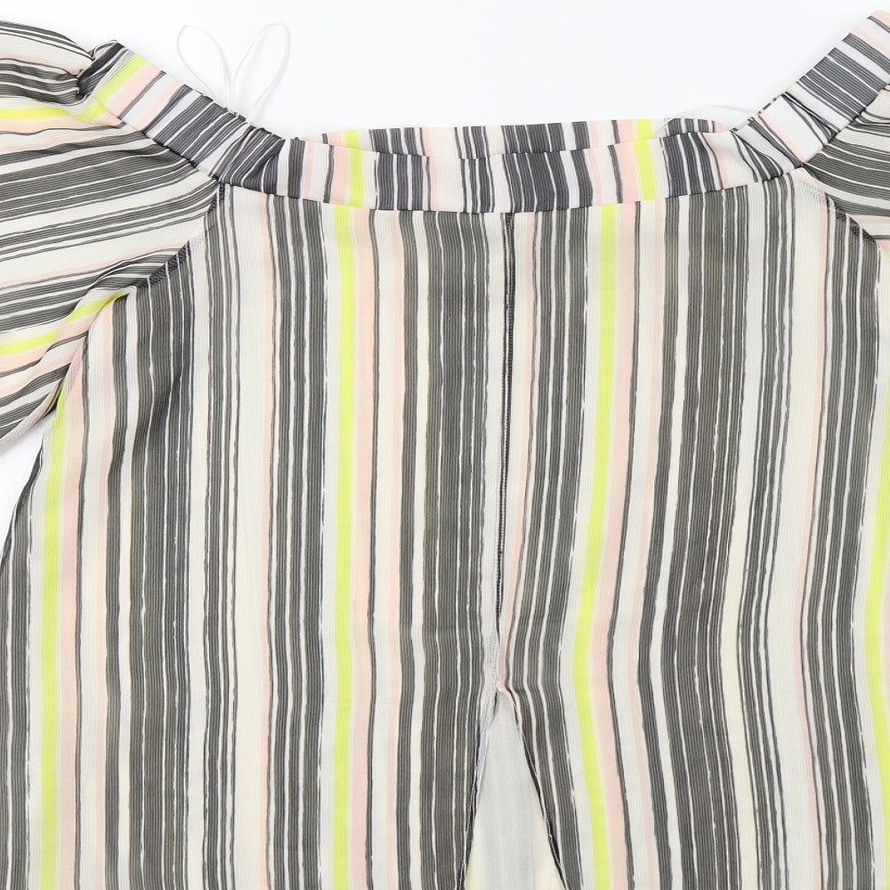 River Island Womens Multicoloured Striped Basic Blouse Size 12