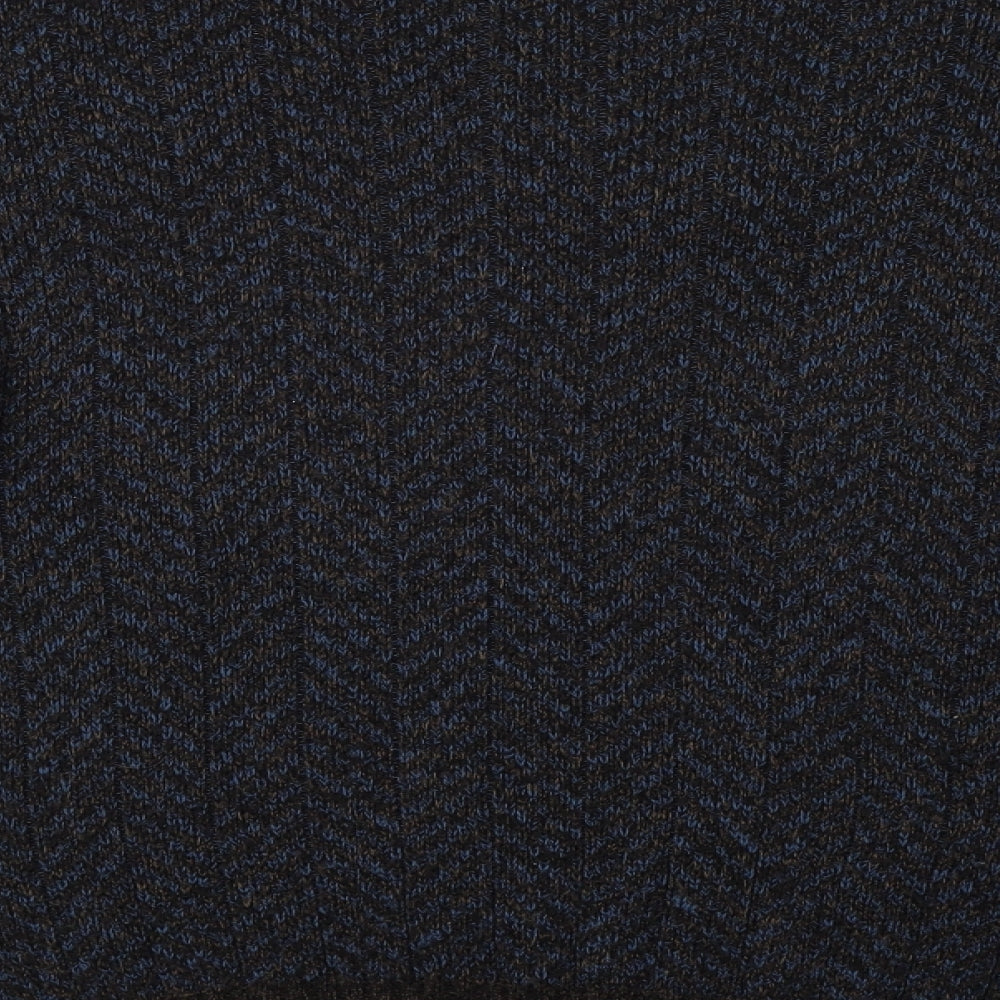 Nico Mens Brown Herringbone Pullover Jumper Size M