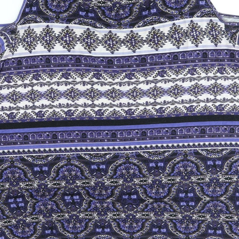 George Womens Purple Fair Isle Basic Blouse Size 12
