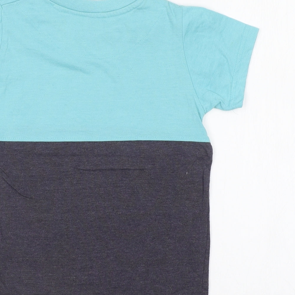 HULLABALOO Boys Multicoloured Colourblock Basic T-Shirt Size 4-5 Years