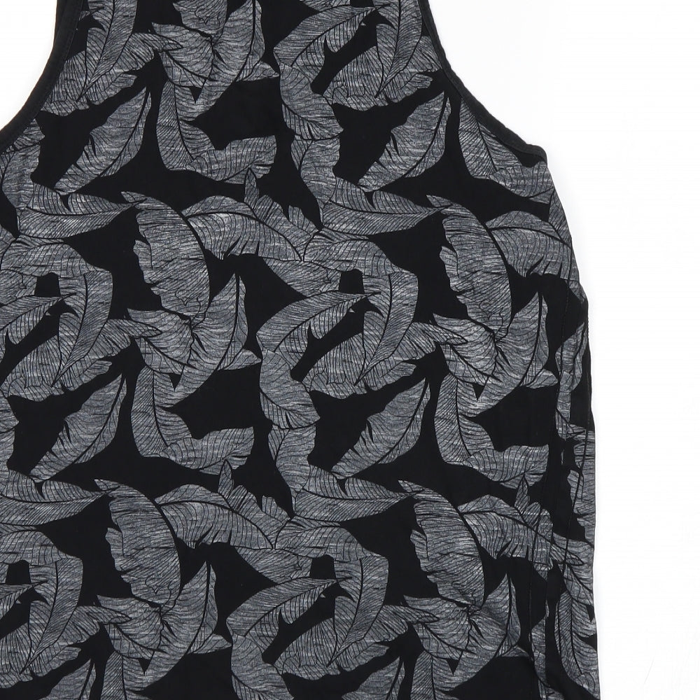 Matalan Womens Black Floral Basic T-Shirt Size M