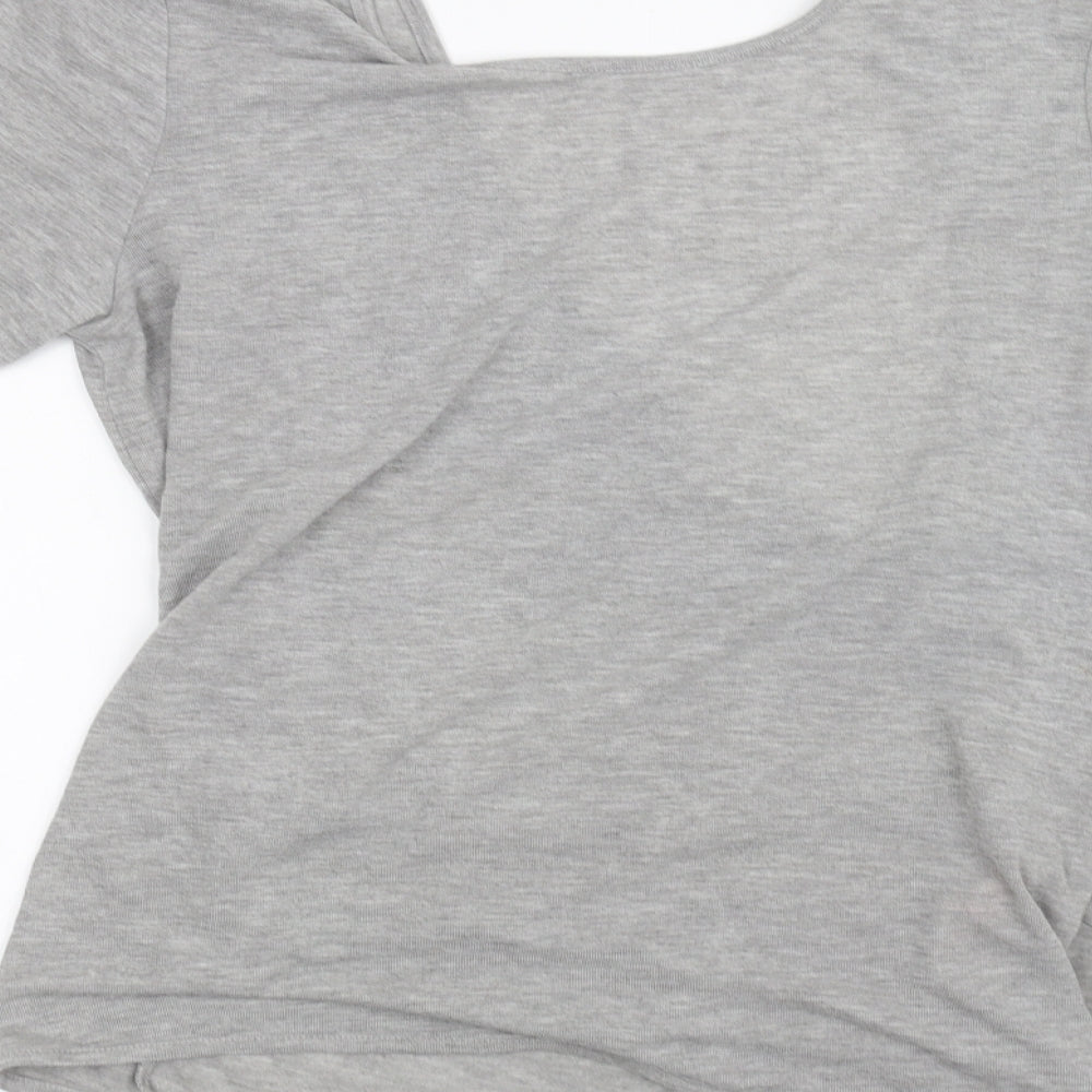Villa Womens Grey Basic T-Shirt Size L