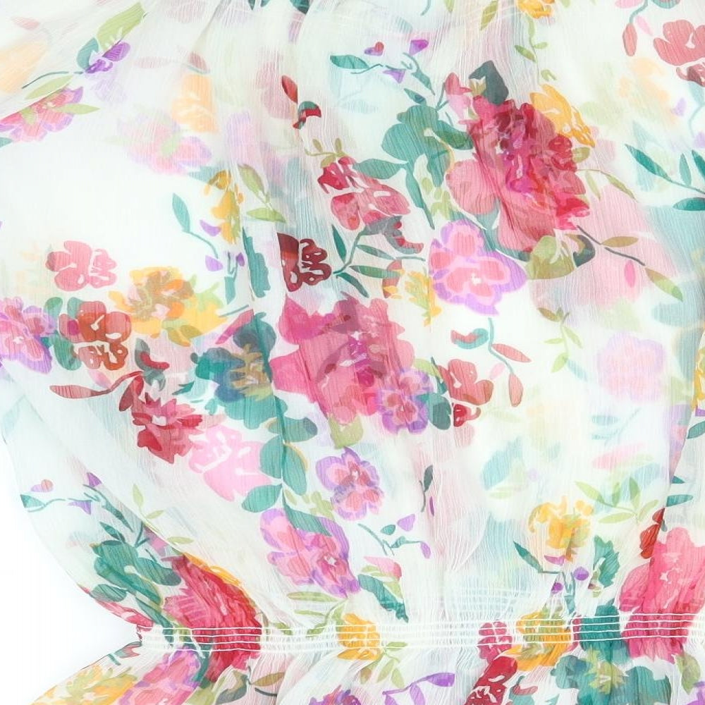 BM Womens Multicoloured Floral Basic Blouse Size 12