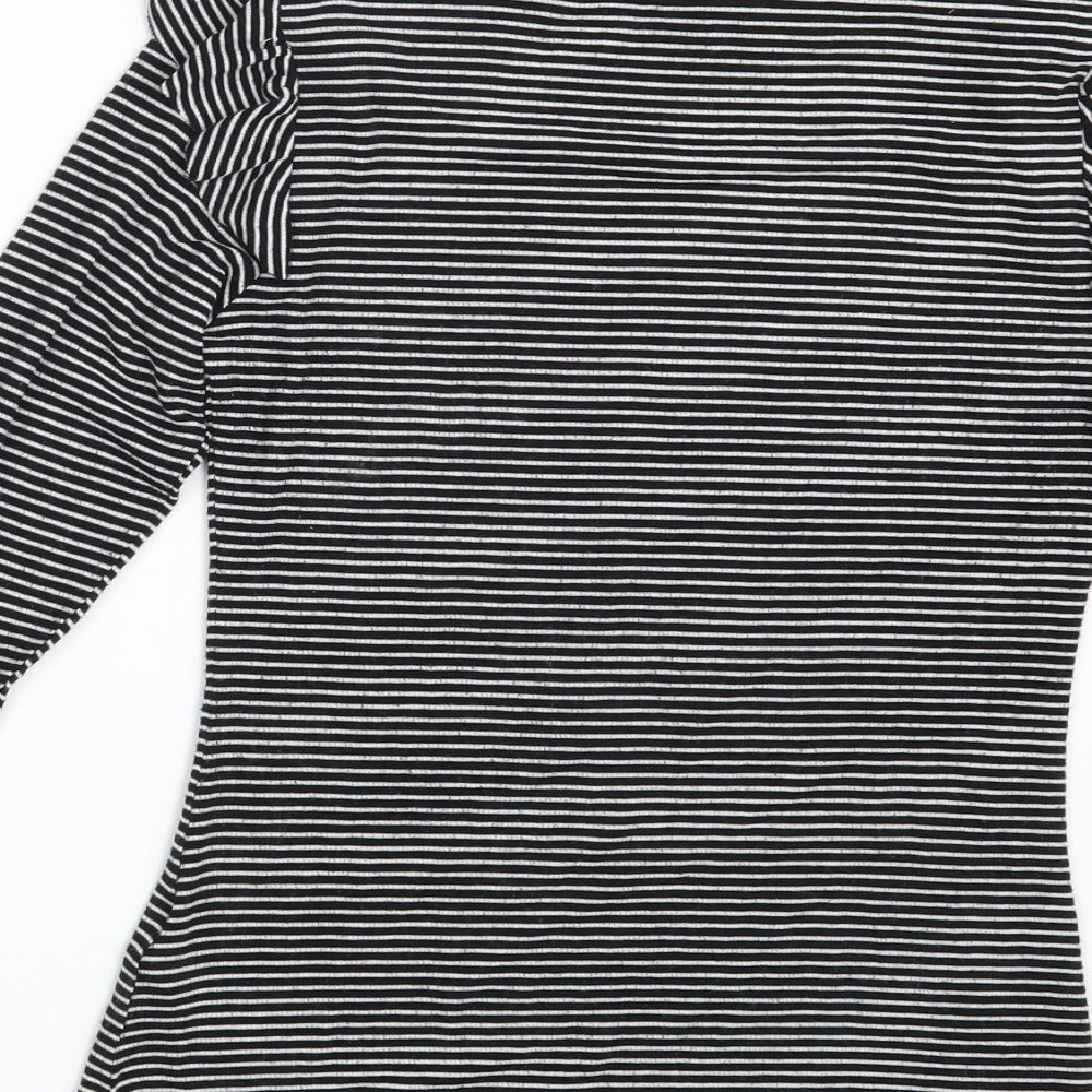 Primark Womens Black Striped Pullover Sweatshirt Size 8