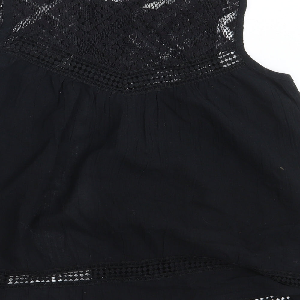 Ribbon Womens Black Basic Button-Up Size 8
