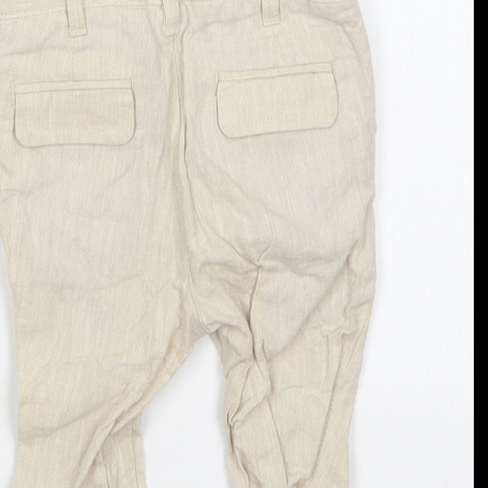 Marks and Spencer Boys Beige Cargo Trousers Size 3-6 Months
