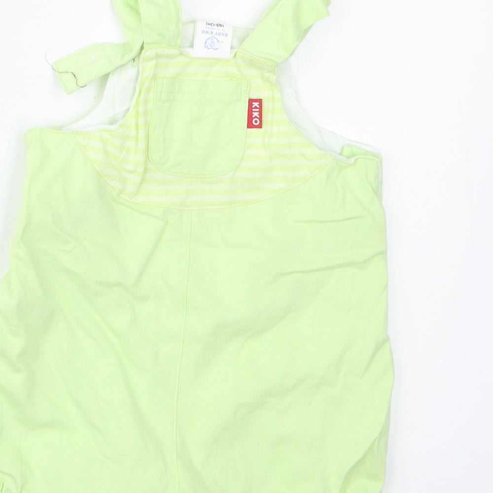 Baby Kiko Girls Green Dungaree Outfit/Set Size 6-9 Months