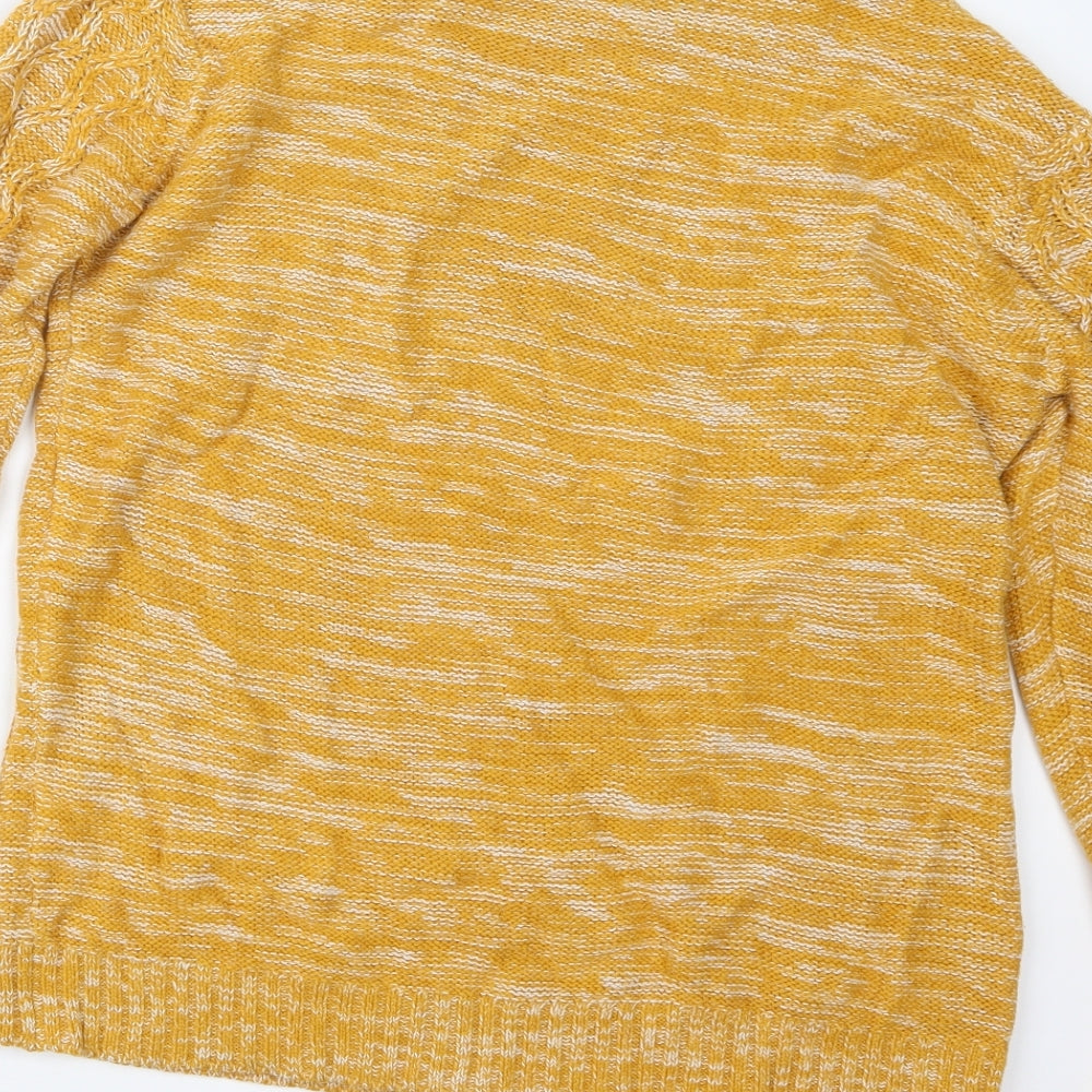Papaya Womens Yellow Knit Pullover Jumper Size M