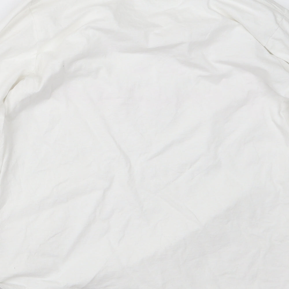 Sleep in Womens White Geometric Basic T-Shirt Size 10