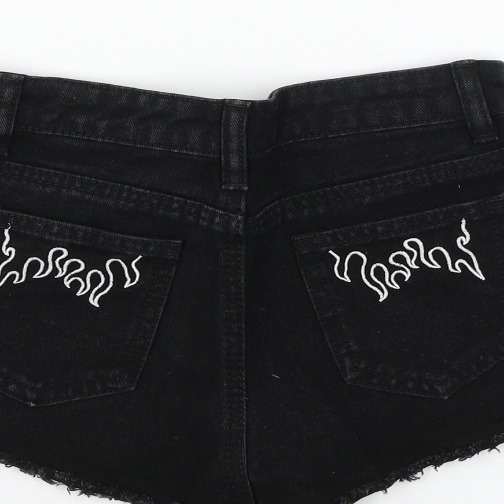 SheIn Girls Black Denim Hot Pants Shorts Size 9 Years