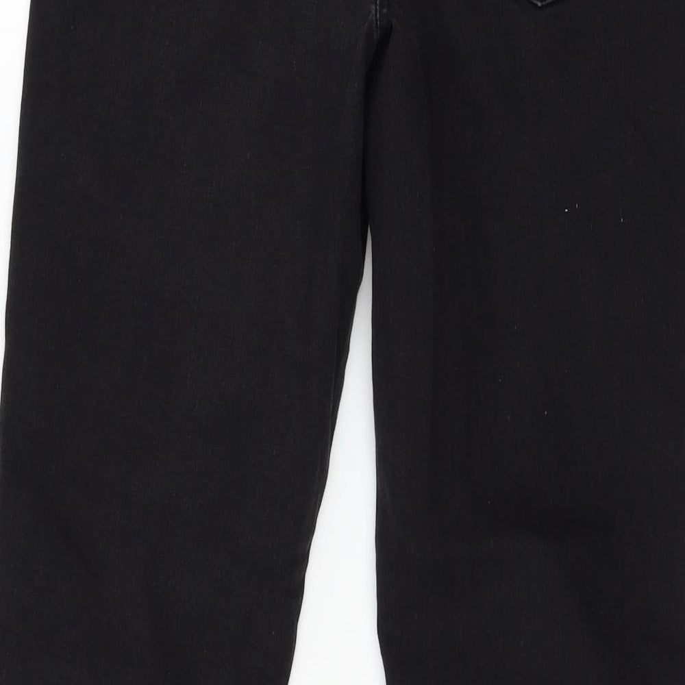 Preworn Womens Black Denim Straight Jeans Size 10 L28 in