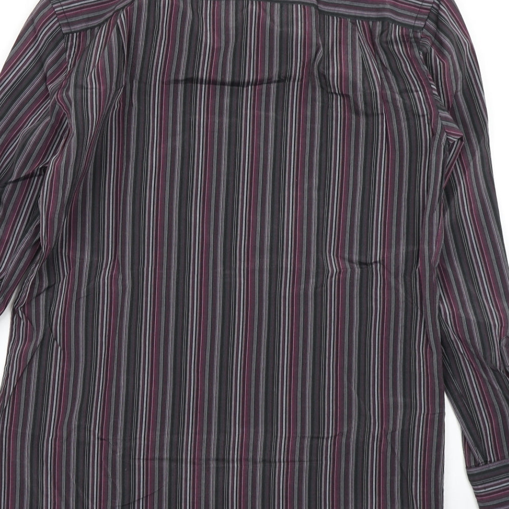 Next Mens Blue Striped Button-Up Size 14.5