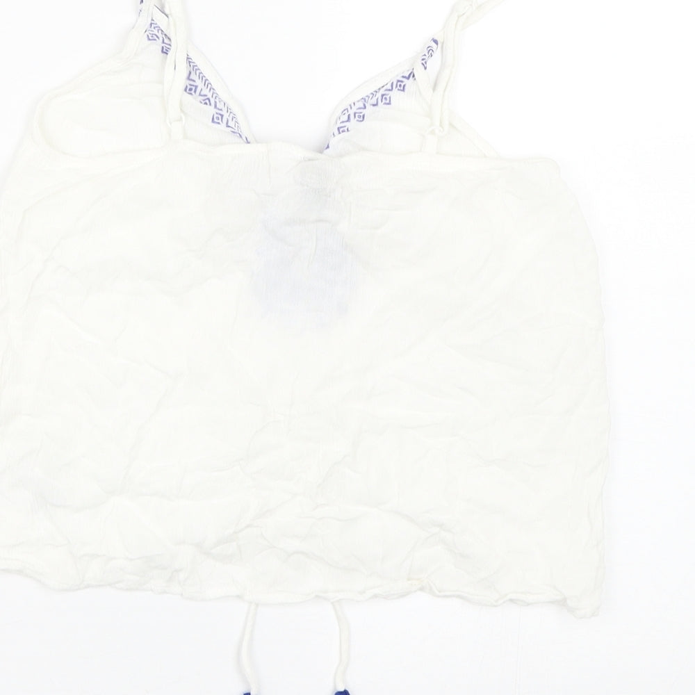 H&M Womens White Wrap Tank Size 4