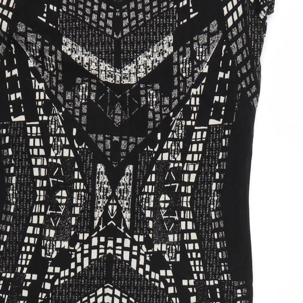 H&M Womens Black Geometric Wrap Dress Size M