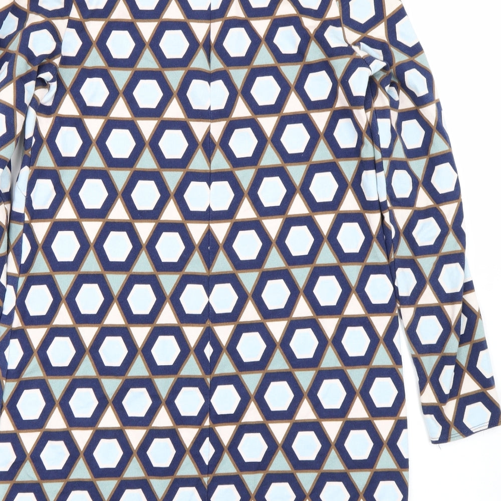 H&M Womens Blue Geometric T-Shirt Dress Size S