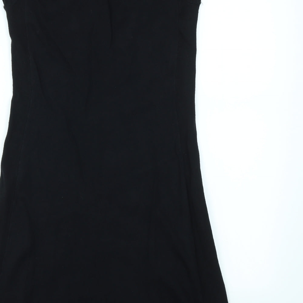Purple Womens Black Fit & Flare Size L