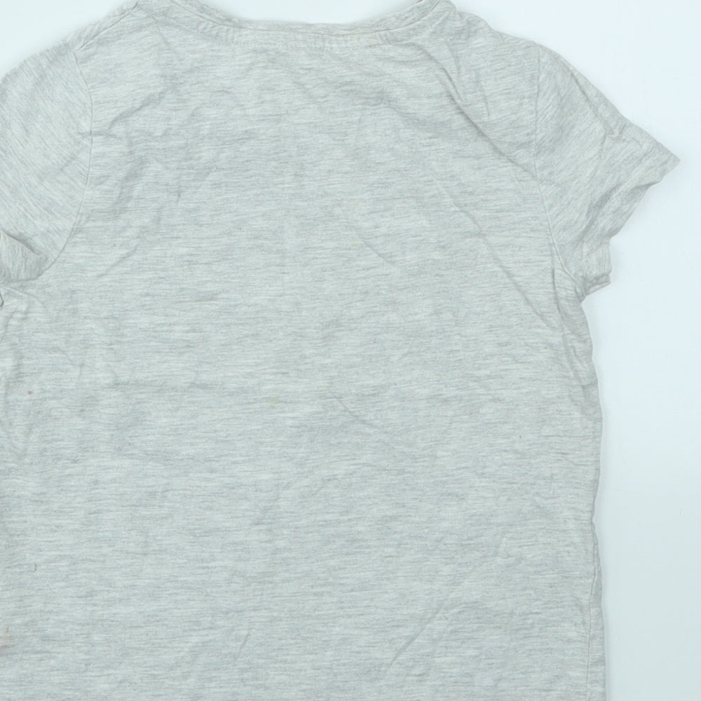 George Girls Grey Basic T-Shirt Size 6-7 Years