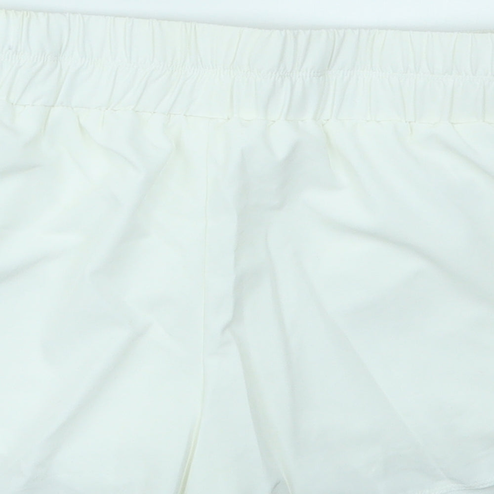 Preworn Womens White Cut-Off Shorts Size M - stretch waistband
