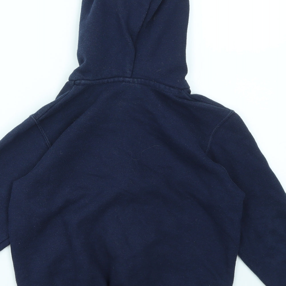 FRUIT THE LOOOM Boys Blue Full Zip Jumper Size 5-6 Years