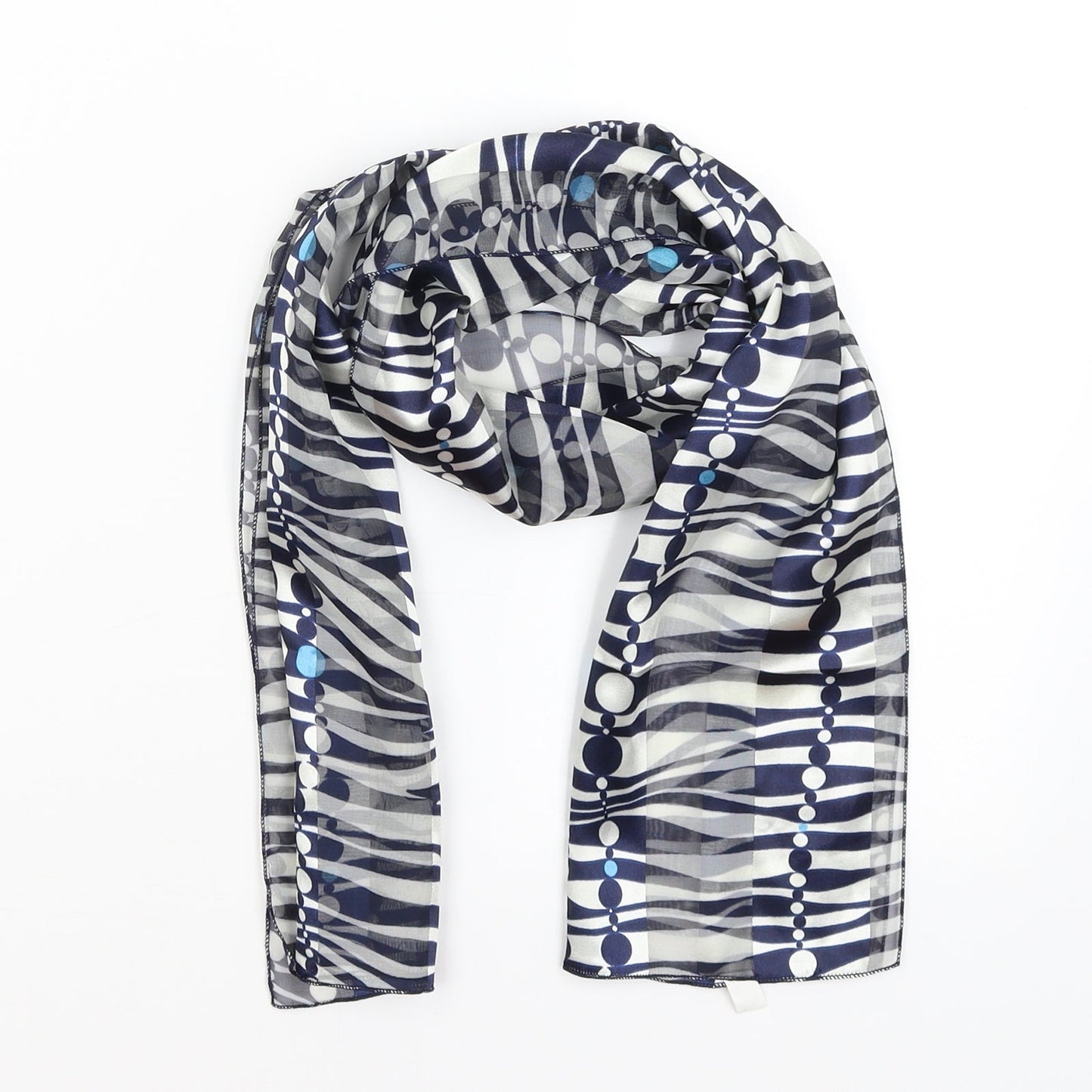 Preworn Womens Grey Striped Scarf