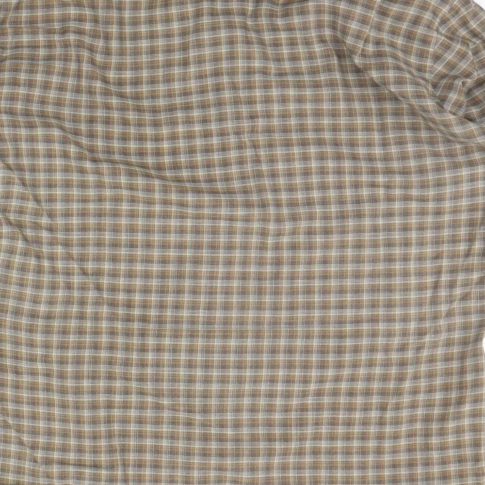 Asdale Mens Beige Check Button-Up Size 16