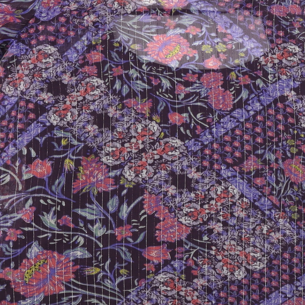 Marks & Spencer Womens Purple Floral Basic Blouse Size 12
