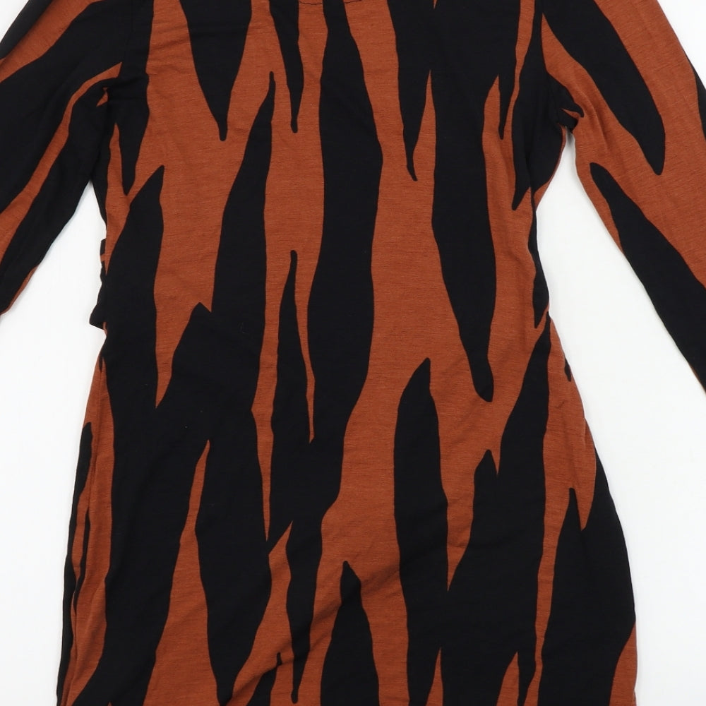 Principles Womens Brown Animal Print Bodycon Size 10