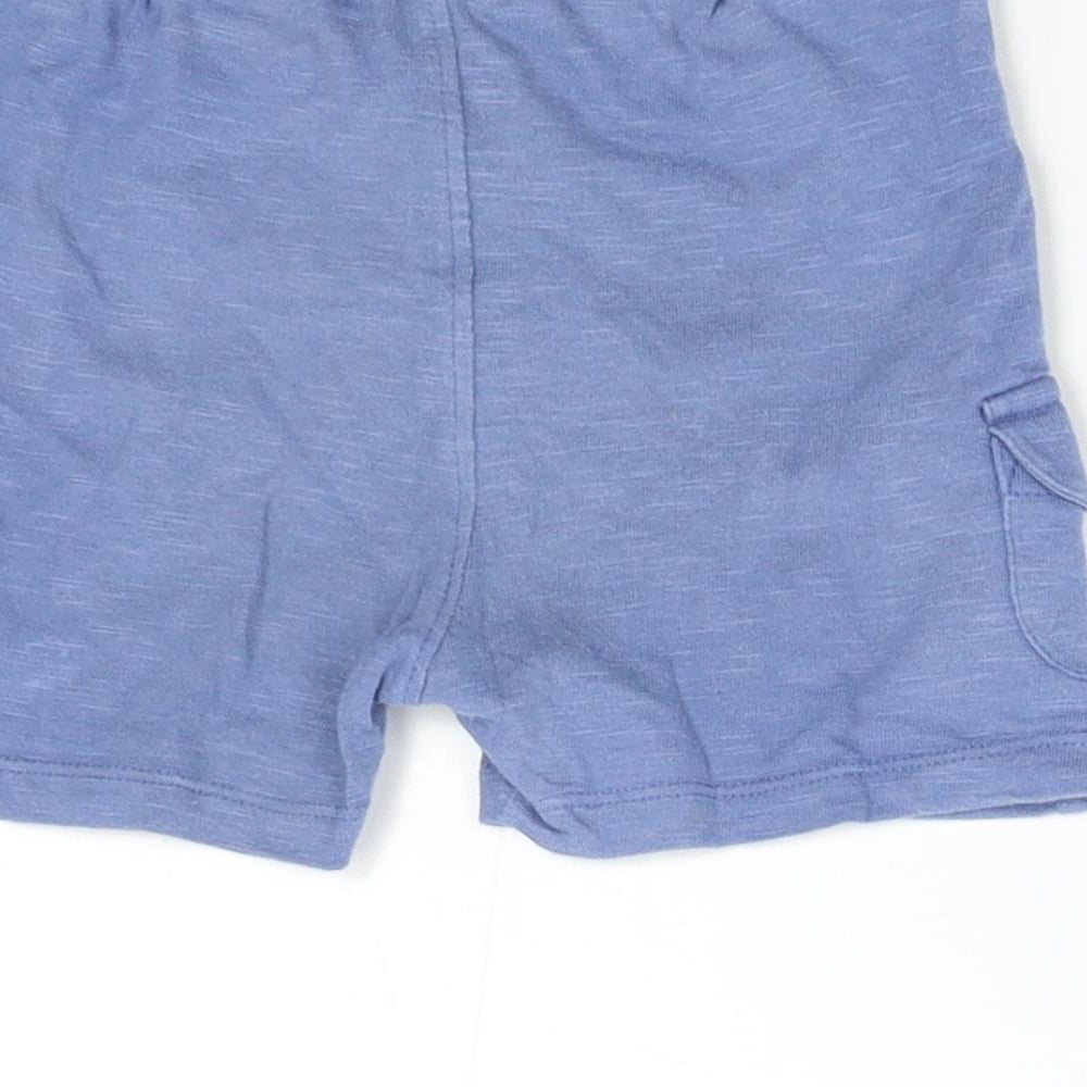 Marks & Spencer Baby Blue Cargo Trousers Size 12-18 Months - Short