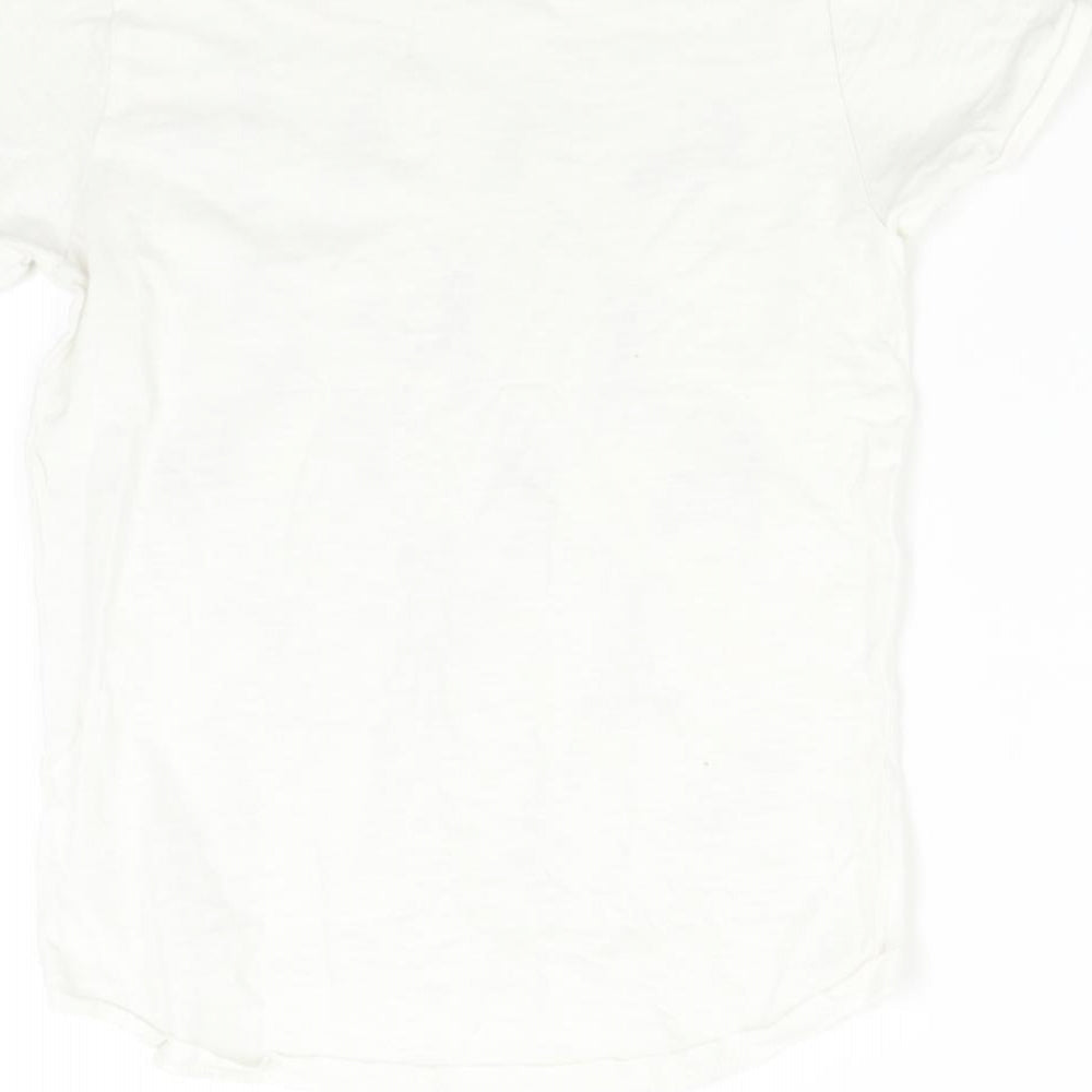 NEXT Boys White Basic T-Shirt Size 8 Years - Skateboard Skeleton