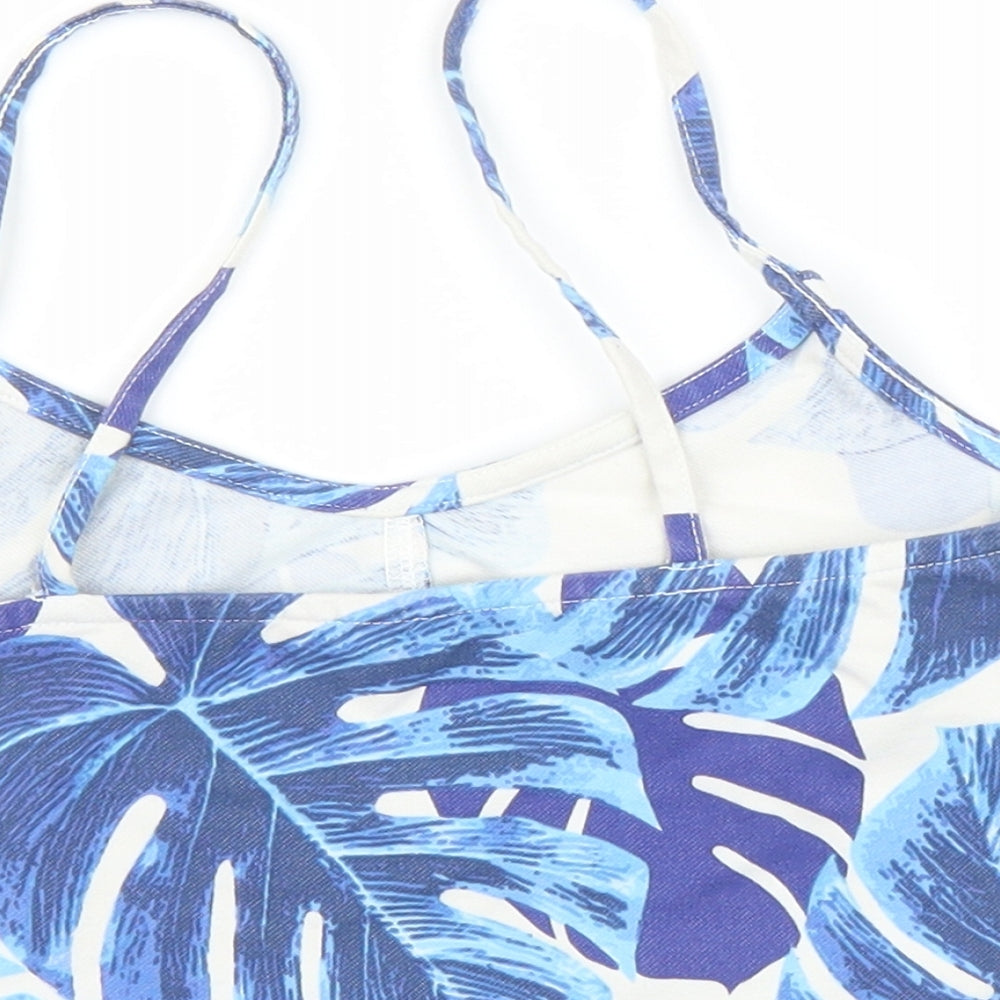Topshop Womens Blue Floral Basic Tank Size 8