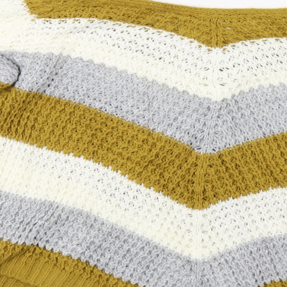 quix Womens Yellow Striped Pullover Sweatshirt Size M