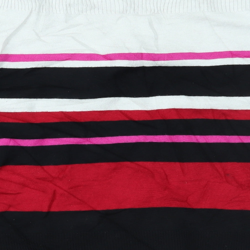 M&Co Womens Multicoloured Striped Basic Blouse Size 12