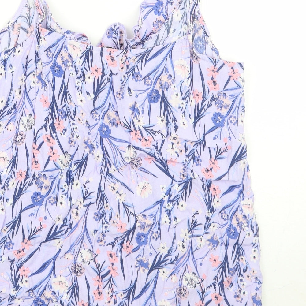 George Womens Purple Floral Basic Tank Size 10