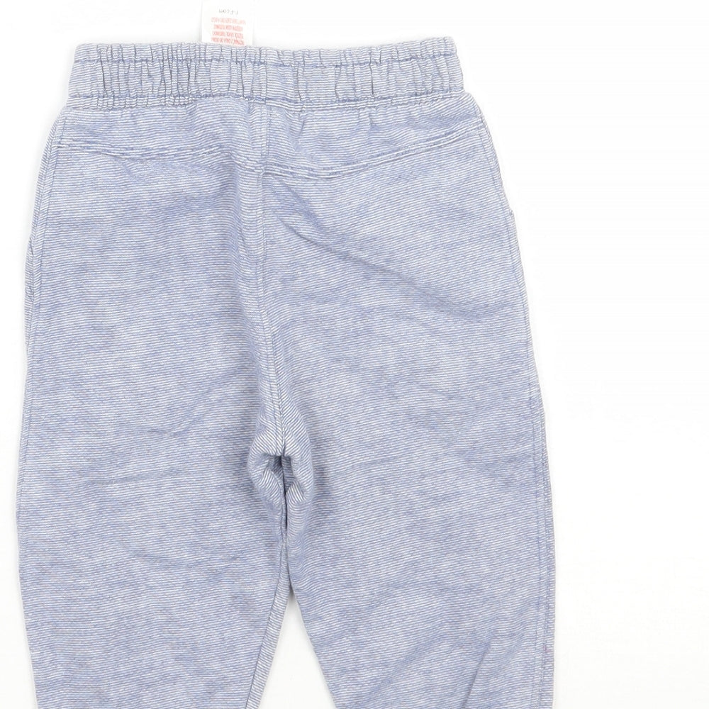 F&F Boys Blue Striped Sweatpants Trousers Size 6-9 Months